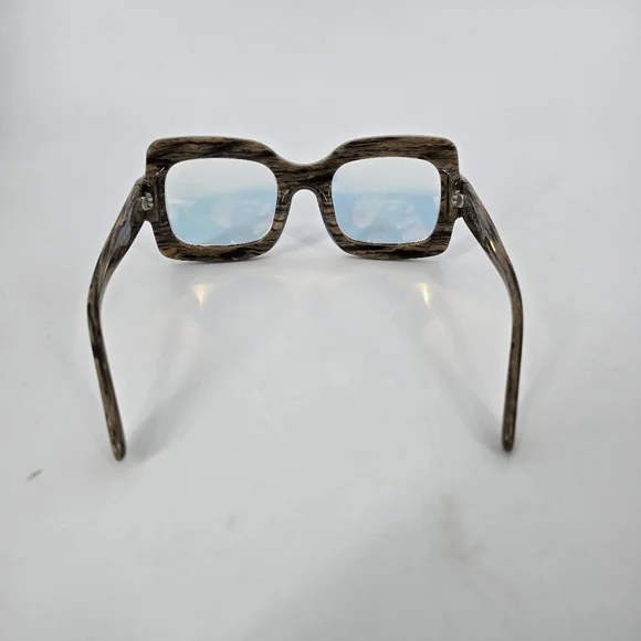 Dax Gabler Oversize Square Sunglasses Wood Grain Frame Devi Kroell 135mm 109-A05 - Picture 8 of 14